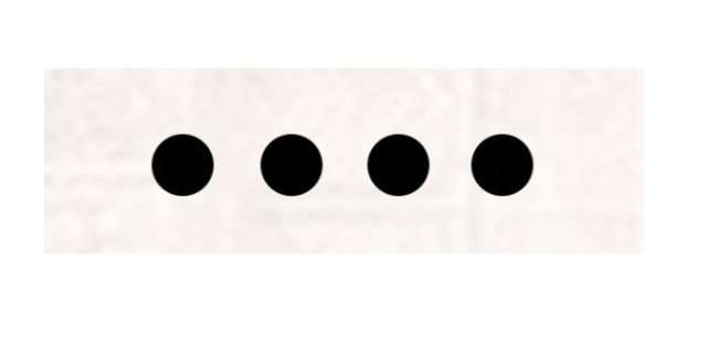 This illustration shows four black circles placed side by side to each other.